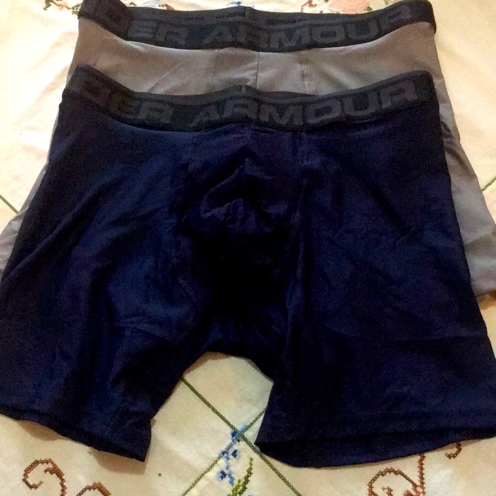 Under Armour Boxerjock 6" Boxer Brief 2 Pack Gray Navy Brand New NWOT